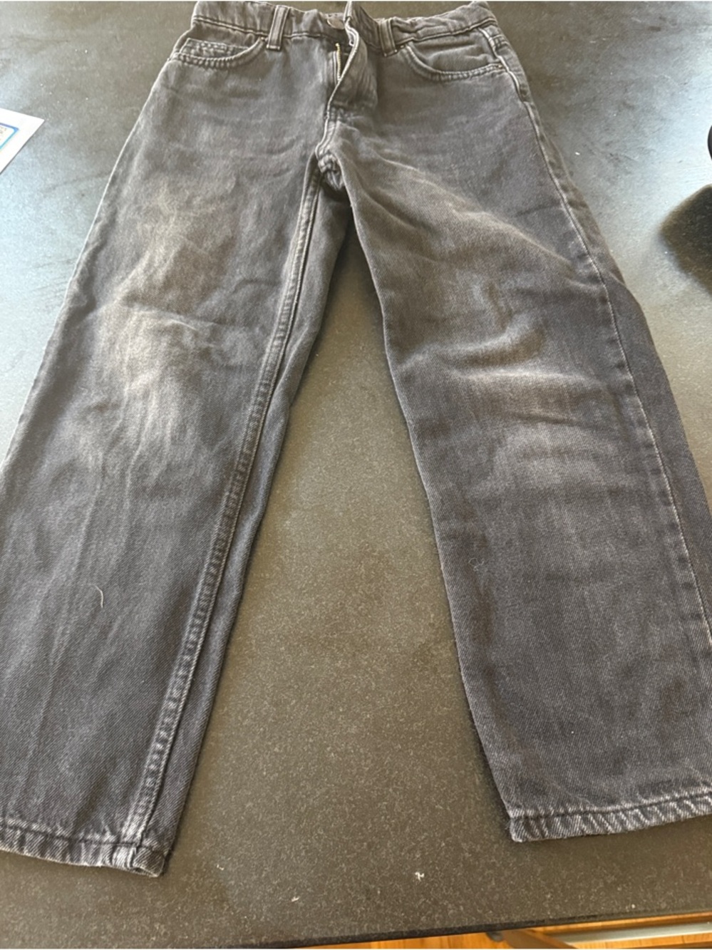 Zara Girl’s  Straight Leg Jeans in Washed Black. Size 9